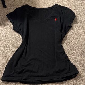 Polo Black V-Neck Women's Top